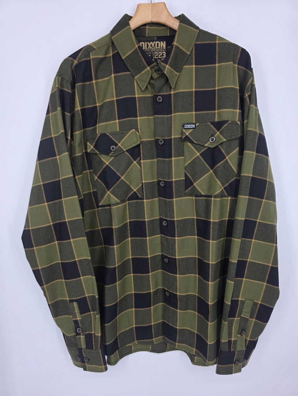 Dixxon The 223 Flannel Button-down Shirt - 2XLT Green And Black